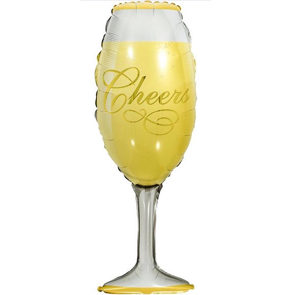 Balão Metalizado Taça de Champagne 40" Cheers - 1 Un