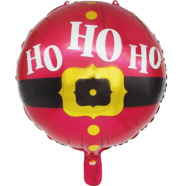 Balão Metalizado Redondo 18" Natal Ho Ho Ho - 1 Un