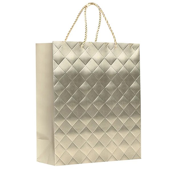 Sacola Premium Especial Diamond Ouro M 32x26x10cm - 10 Un