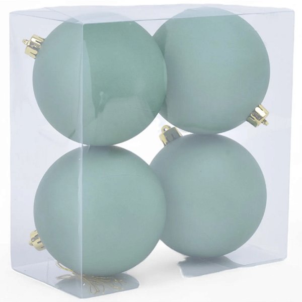 Bola de Natal Lisa Matte Verde 10cm - 4 Un