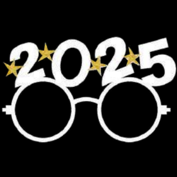 Óculos 2025 Estrela Purpurina Dourada - 1 Un