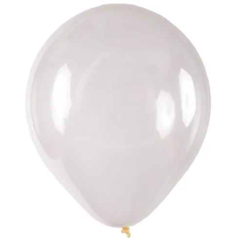 Balão Látex Tradicional Redondo 5" Liso Cristal - 50 Un