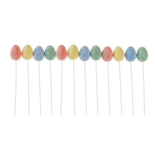 Enfeite Ovos de Páscoa Coloridos 20cm - 12 Un