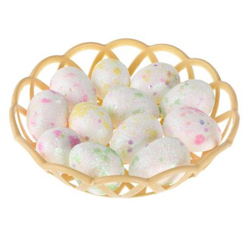 Ovinhos de Páscoa Coloridos Para Decoração 1,8x2,5cm - 12 Un