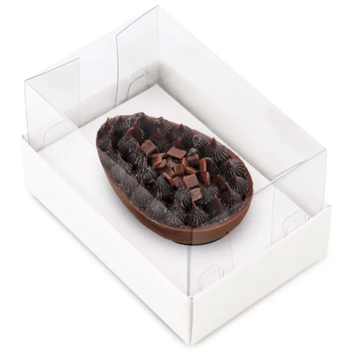 Caixa Horizonte Para 1 Meio Ovo 500g 21,5x15x9cm Branco - 6 Un