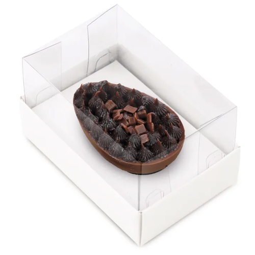 Caixa Horizonte Para 1 Meio Ovo 350g 18,5x13,5x7cm Branco - 6 Un
