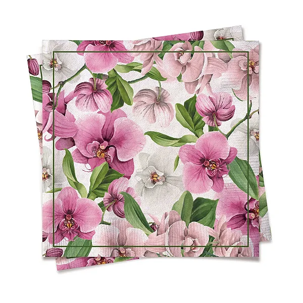 Guardanapo de Papel 32,5x32,5cm Orquídia - 20 Un