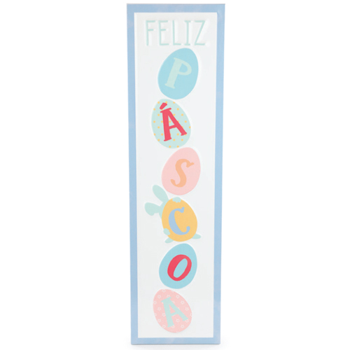 Quadro Decorativo Feliz Páscoa Ovos 66x17,8cm - 1 Un