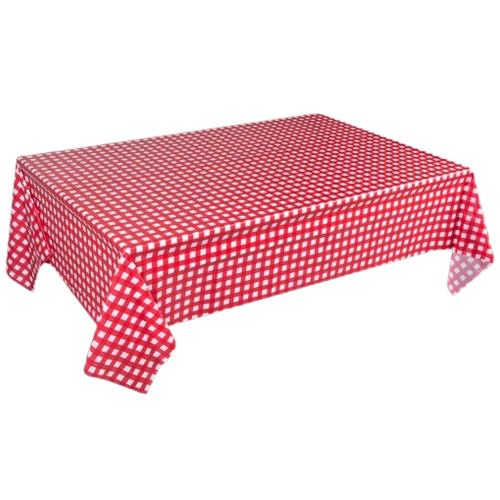 Toalha de Mesa Plástica Xadrez 1,37x1,83 Metros Vermelho - 1 Un