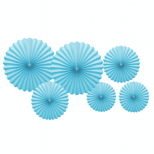 Kit Enfeite de Papel Composê Color Azul - 6 Peças