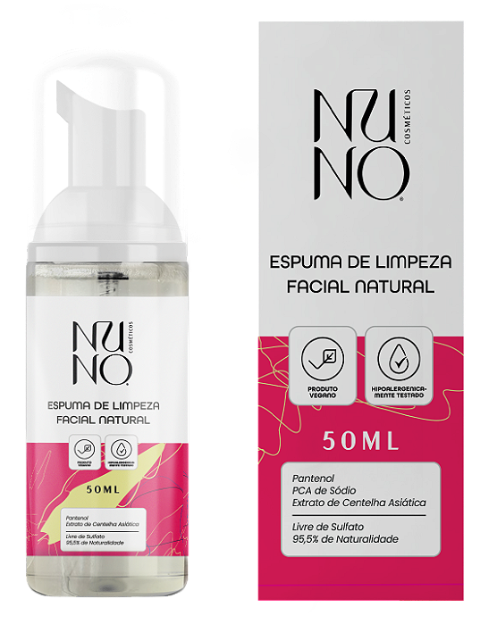 Espuma De Limpeza Facial Natural 50ml - Nuno