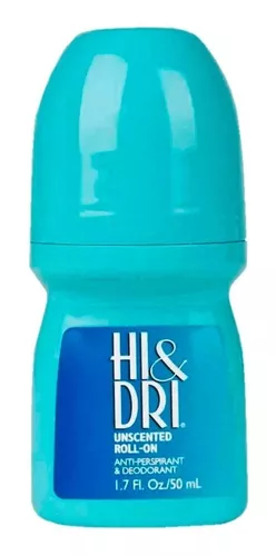 Desodorante Roll On Fragrância Unscented 50ml - Hi & Dri