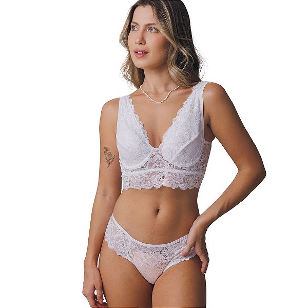 Conjunto de Lingerie Vivíssima Júlia Sem Bojo Branco