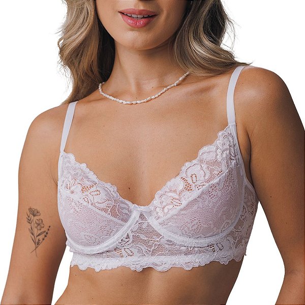 Sutiã Vivíssima Lia sem Bojo com Renda Branco