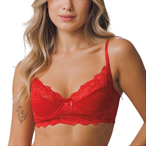 Sutiã Vivíssima Lia sem Bojo com Renda Rubi