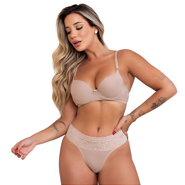 Conjunto de Lingerie Vivíssima Paloma Básico com Bojo Base