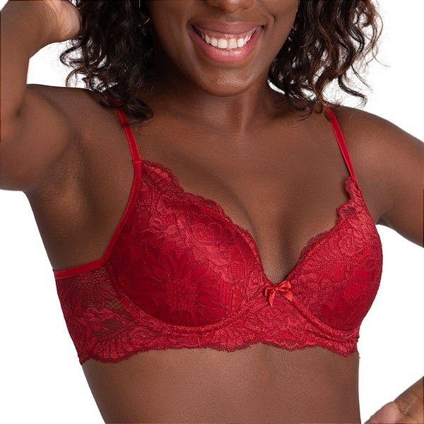 Sutiã Vivíssima Duda com Bojo e Renda Rubi