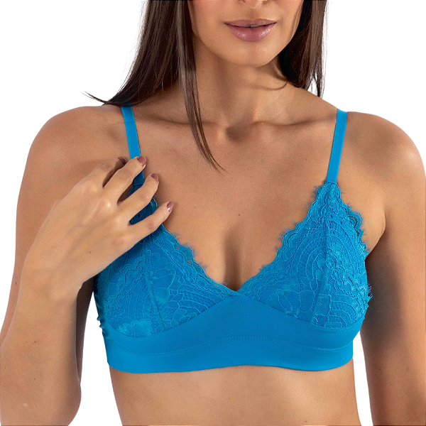 Sutiã Vivíssima Marcela sem Bojo e sem Aro Turquesa