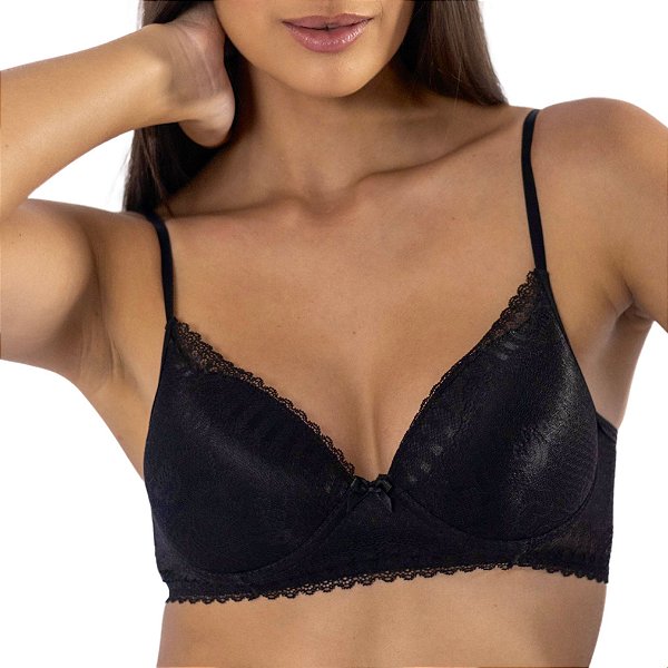 Sutiã Vivíssima Duda com Bojo e Renda Preto