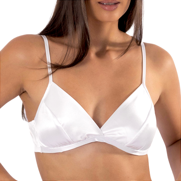 Sutiã Vivíssima Olívia de Cetim sem Bojo Branco