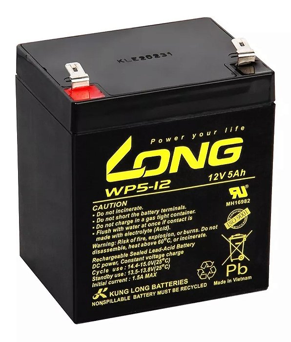 Bateria 12v 5ah Long alarme, brinquedo,nobreak