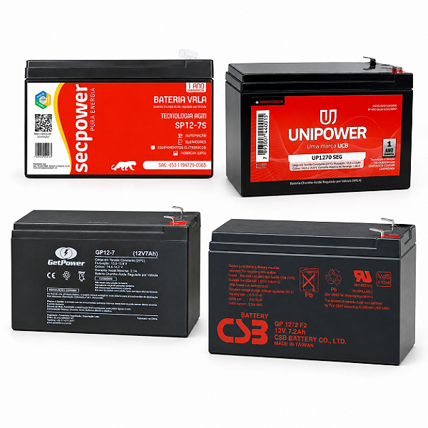 Bateria 12v 7ah Várias Marcas - Carrinho infantil, som, amplificador, luz de emergência, nobreaks