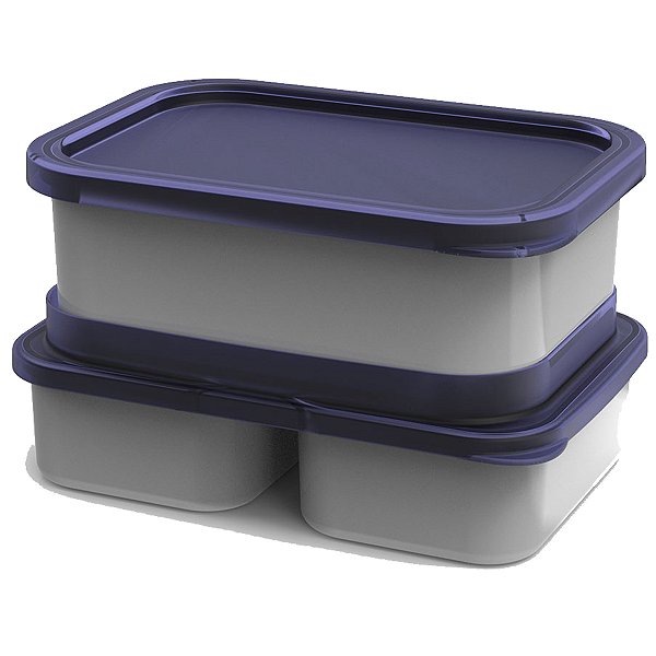 Marmita Fit Prática Tripla Potes Para Alimentos Com Tampa Potte 	AD0107