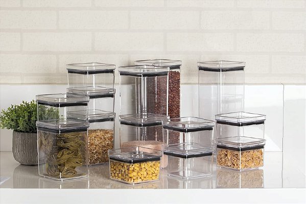 Kit 14 Potes Herméticos Quadrados Lumini 480 / 1000 / 2200ML 	1944 PARAMOUNT