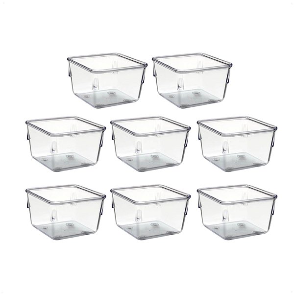Kit 8 Potes Organizadores Multiuso Gavetas Modular Pequenos Acrimet 	970