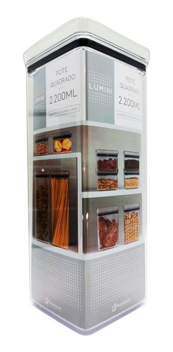 Pote Hermético Lumini Quadrado 2,200 ML 1163 Paramount