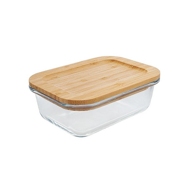 Pote Hermético Organizador  Multiuso 635ML Com Tampa Bambu 	POTE-013 Western