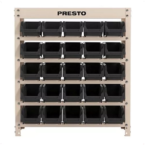 Estante Organizadora Gaveteiro 25 Gavetas N°3 Preto 60x65cm Presto 93003