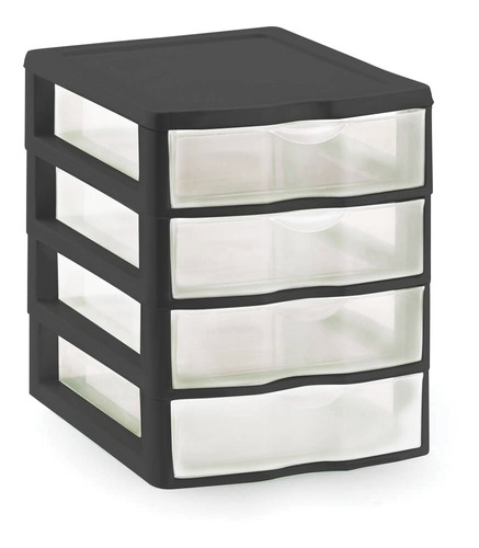Gaveteiro Organizador Multiuso 4 Gavetas 21x18x22,5CM Preto 	004/4P NITRON