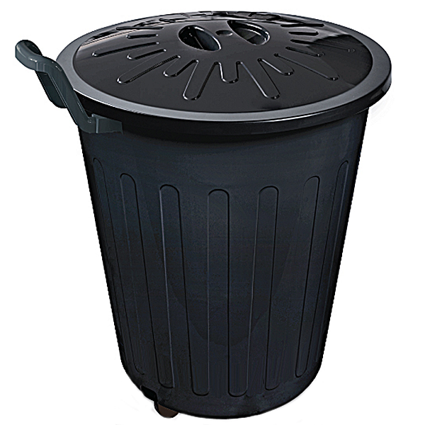 Lixeira Cesto Organizadora 100 Litros C/ Rodas e Tampa Preto CF100R.PTPM	Arqplast