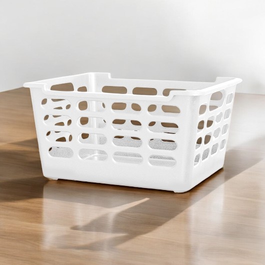 Cesto Multiuso Atenas Pequeno 25x15,5x29,5 Branco Vazado Arqplast 25877PM