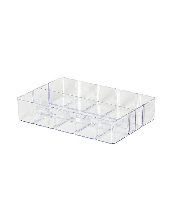 Bandeja Bisotê Transparente Com 1 Divisória 22x15x4,5Cm 2069 Paramount