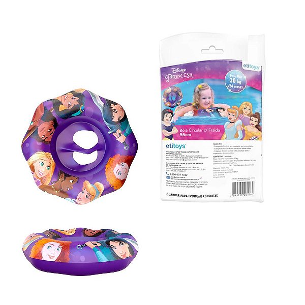 Boia Circular  Inflável Infantil Com Fralda Princesas 56 CM