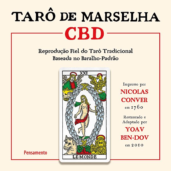 Tarô De Marselha Cbd Reprodução Fiel Do Tarô Tradicional Baseada No Baralho-Padrão. ..-