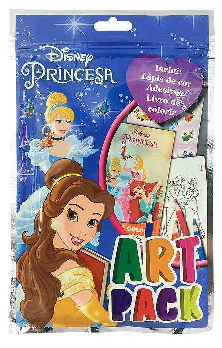 Princesas Disney - Art Pack - (Livro Com Lápis De Cor E Adesivos)..-