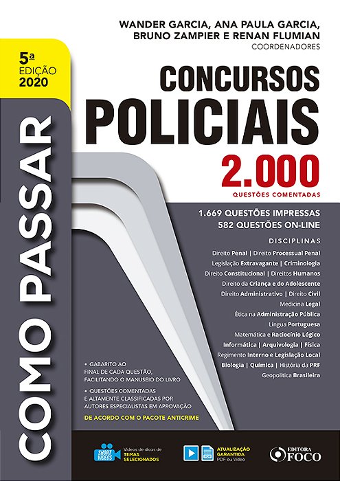 Como Passar Em Concursos Policiais - 2.000 Questões Comentadas - 5ª Ed - 2020..-