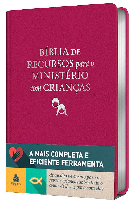Bíblia De Recursos Para O Ministério Com Crianças - Apec - Luxo Pu Rosa..-