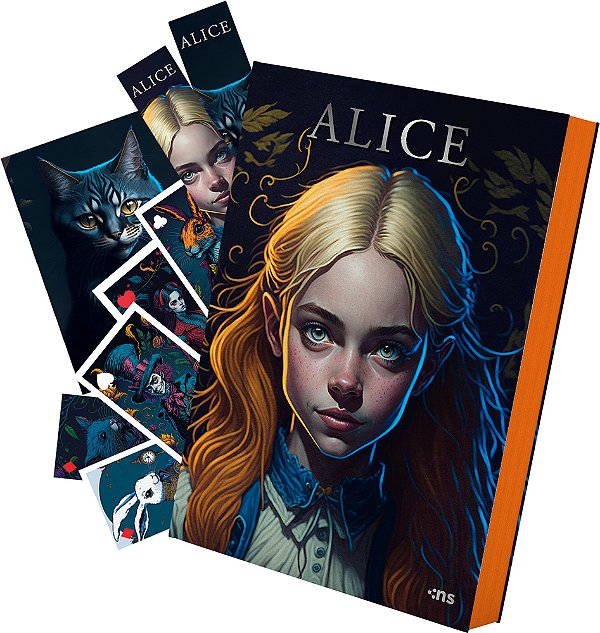 Alice No País Das Maravilhas & Através Do Espelho Edição De Luxo; Ilustrações; Páginas Coloridas; Fitilho E Acompanha Brindes Personalizados..-