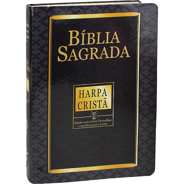 Bíblia Sagrada Letra Gigante Com Harpa Cristã - Capa Preta Almeida Revista E Corrigida (Arc)