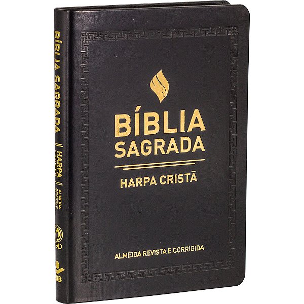 Bíblia Sagrada Com Harpa Cristã - Capa Sintética Flexível, Preta Almeida Revista E Corrigida (Arc)