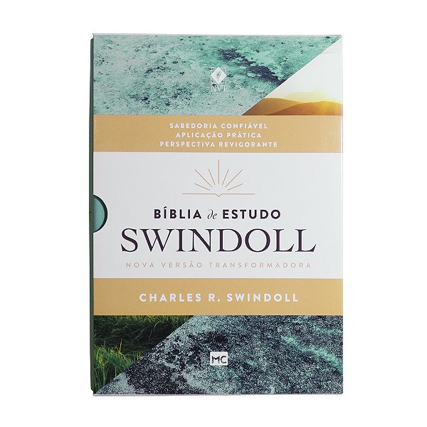 Bíblia De Estudo Swindoll Nvt - Capa Aqua