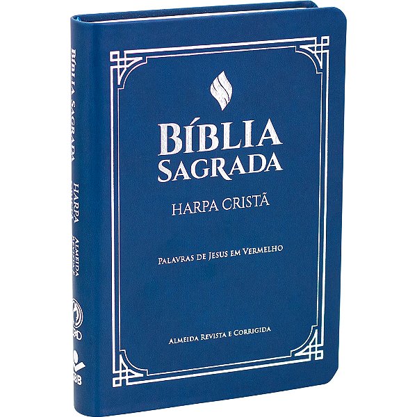 Bíblia Sagrada Letra Grande Com Harpa Cristã - Capa Em Couro Sintético, Azul? Almeida Revista E Corrigida (Arc) Com Letras Vermelhas