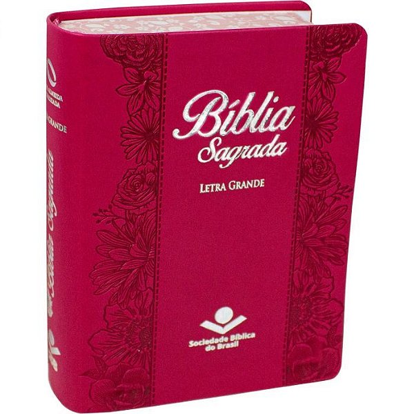 Bíblia Sagrada Letra Grande - Capa Couro Sintético Pink Beiras Floridas Nova Almeida Atualizada (Naa)