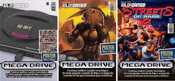 Superpôster Old! Gamer - Mega Drive - Arte A+b+c
