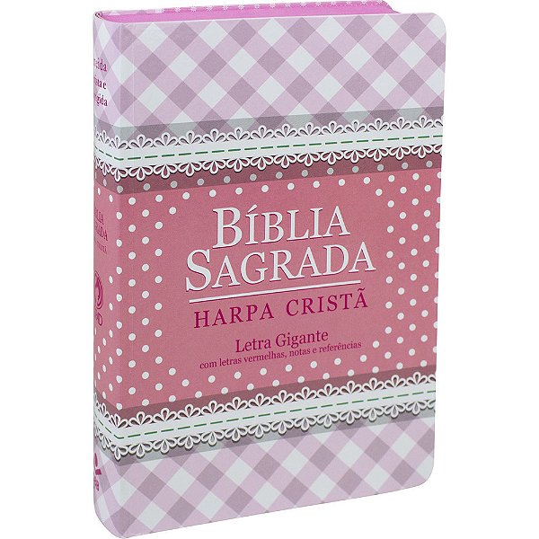 Bíblia Sagrada Letra Grande Com Harpa Cristã - Capa Ilustrada Xadrex Almeida Revista E Corrigida (Arc) Com Letras Vermelhas