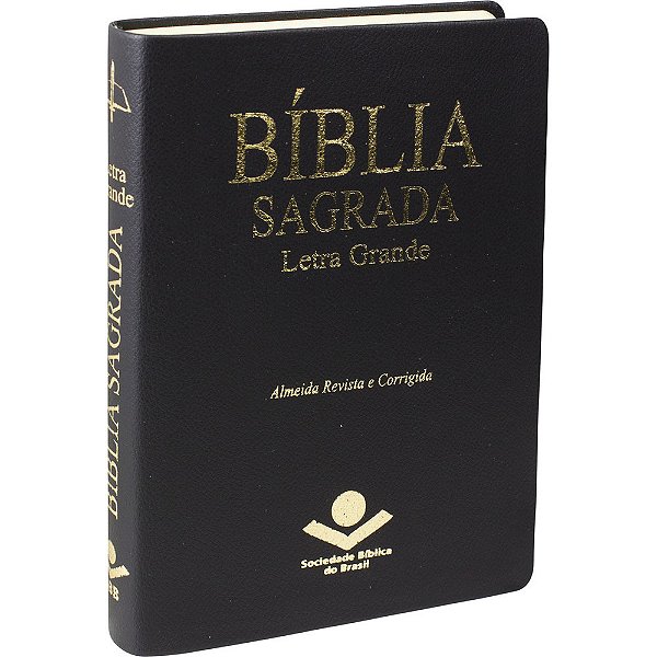 Bíblia Sagrada Letra Grande Com Índice Digital - Couro Sintético Preta Almeida Revista E Corrigida (Arc)